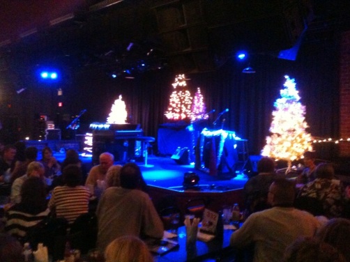 Birchmere Stage Decorated for Christmas